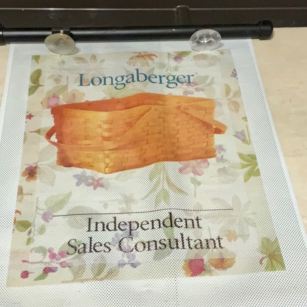 Longaberger Floral Basket Rectractable Sunshade.
